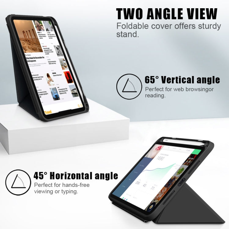 For iPad mini 6 Multi-folding Horizontal Flip PU Leather Shockproof Tablet Case with Holder & Sleep / Wake-up Function & Pen Slot