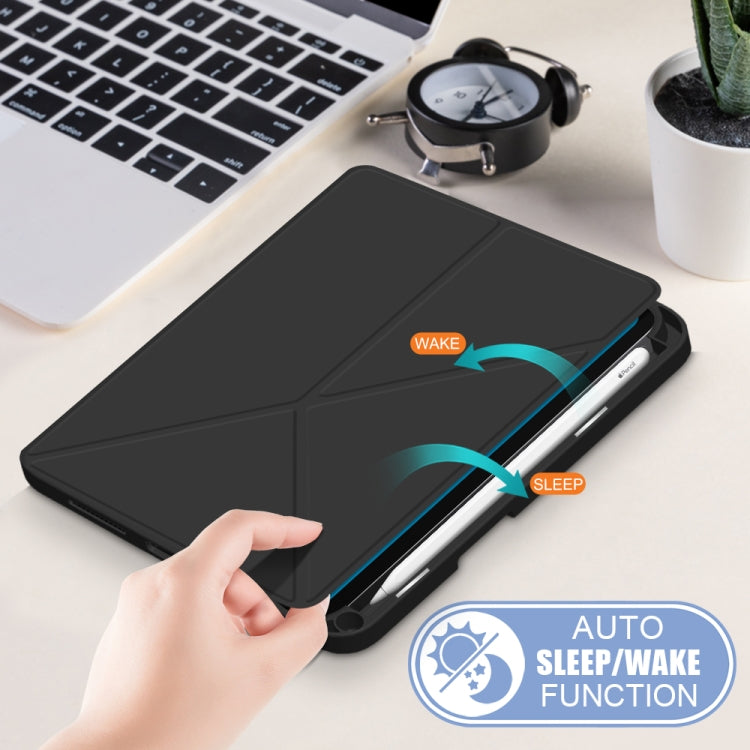 For iPad mini 6 Multi-folding Horizontal Flip PU Leather Shockproof Tablet Case with Holder & Sleep / Wake-up Function & Pen Slot