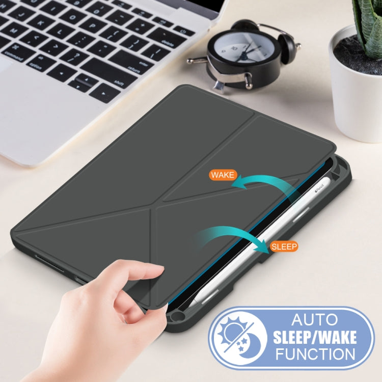For iPad mini 6 Multi-folding Horizontal Flip PU Leather Shockproof Tablet Case with Holder & Sleep / Wake-up Function & Pen Slot