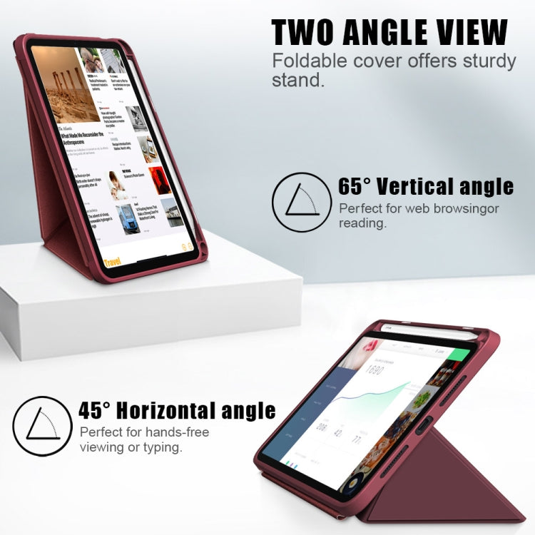 For iPad mini 6 Multi-folding Horizontal Flip PU Leather Shockproof Tablet Case with Holder & Sleep / Wake-up Function & Pen Slot