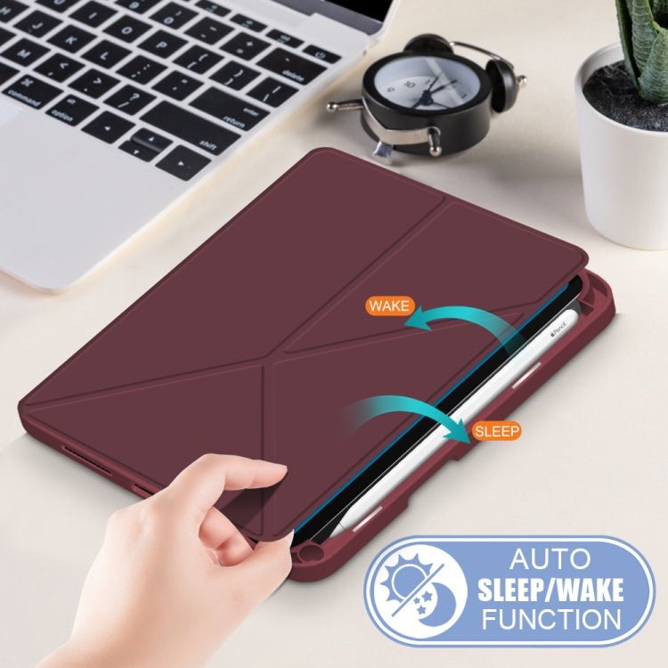 For iPad mini 6 Multi-folding Horizontal Flip PU Leather Shockproof Tablet Case with Holder & Sleep / Wake-up Function & Pen Slot