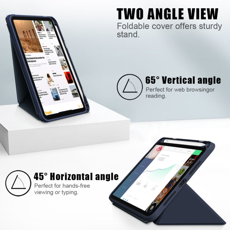 For iPad mini 6 Multi-folding Horizontal Flip PU Leather Shockproof Tablet Case with Holder & Sleep / Wake-up Function & Pen Slot