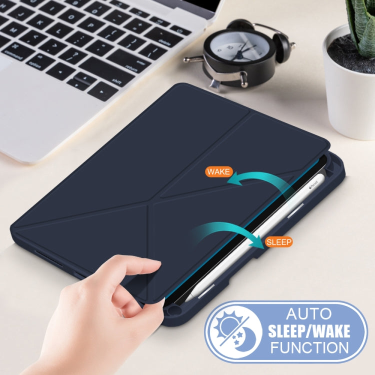 For iPad mini 6 Multi-folding Horizontal Flip PU Leather Shockproof Tablet Case with Holder & Sleep / Wake-up Function & Pen Slot