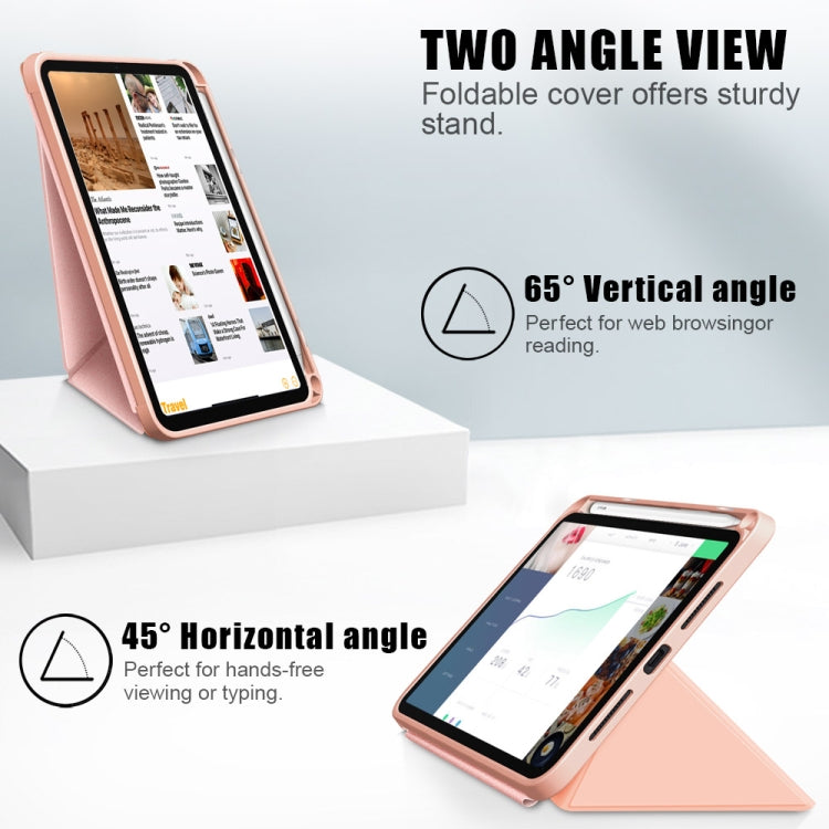 For iPad mini 6 Multi-folding Horizontal Flip PU Leather Shockproof Tablet Case with Holder & Sleep / Wake-up Function & Pen Slot
