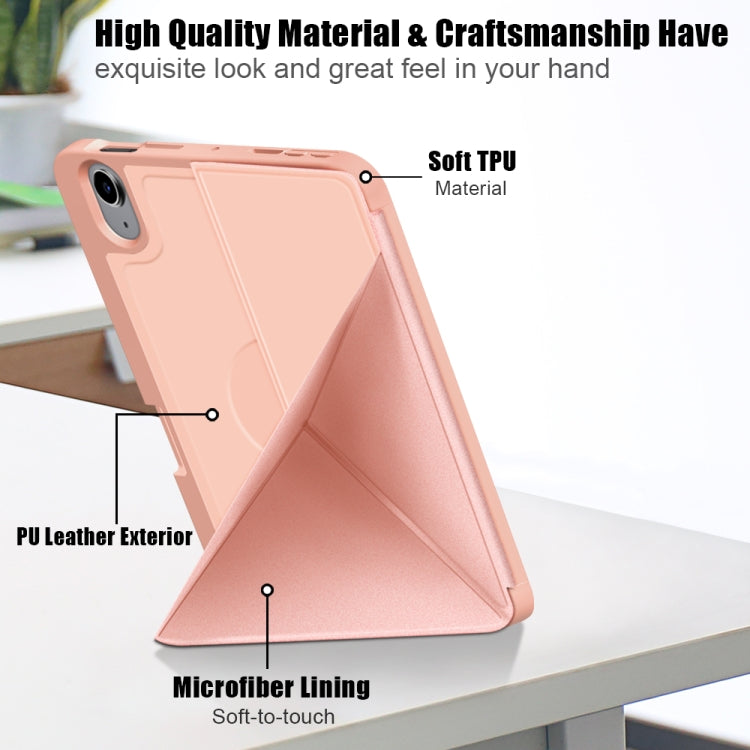 For iPad mini 6 Multi-folding Horizontal Flip PU Leather Shockproof Tablet Case with Holder & Sleep / Wake-up Function & Pen Slot
