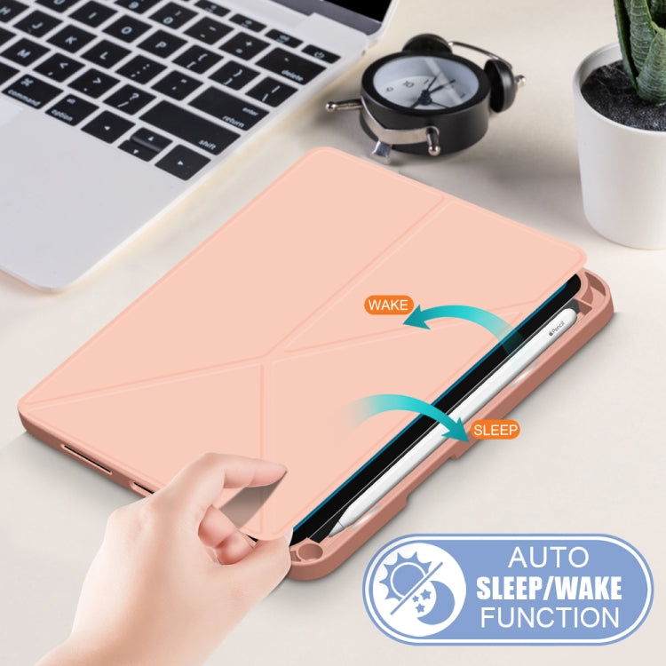 For iPad mini 6 Multi-folding Horizontal Flip PU Leather Shockproof Tablet Case with Holder & Sleep / Wake-up Function & Pen Slot