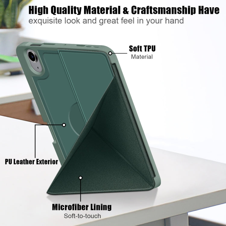 For iPad mini 6 Multi-folding Horizontal Flip PU Leather Shockproof Tablet Case with Holder & Sleep / Wake-up Function & Pen Slot