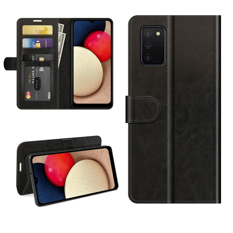 For Samsung Galaxy A03s 166mm R64 Texture Single Horizontal Flip Protective Case with Holder & Card Slots & Wallet& Photo Frame