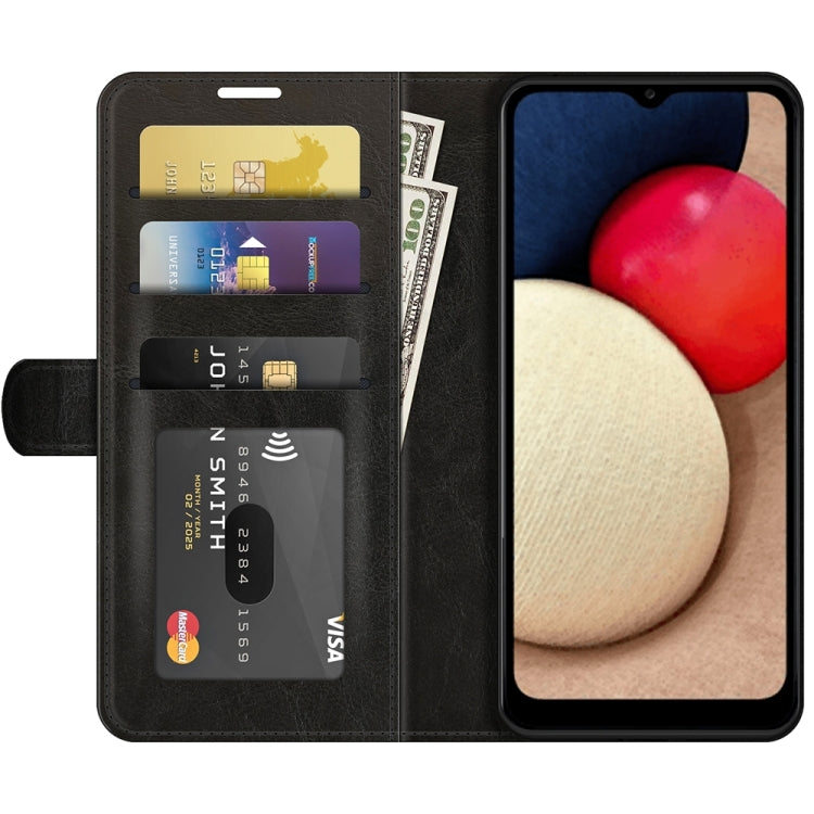 For Samsung Galaxy A03s 166mm R64 Texture Single Horizontal Flip Protective Case with Holder & Card Slots & Wallet& Photo Frame