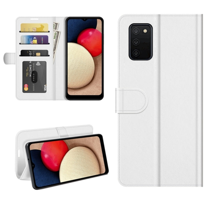 For Samsung Galaxy A03s 166mm R64 Texture Single Horizontal Flip Protective Case with Holder & Card Slots & Wallet& Photo Frame