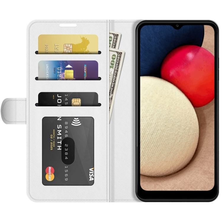 For Samsung Galaxy A03s 166mm R64 Texture Single Horizontal Flip Protective Case with Holder & Card Slots & Wallet& Photo Frame