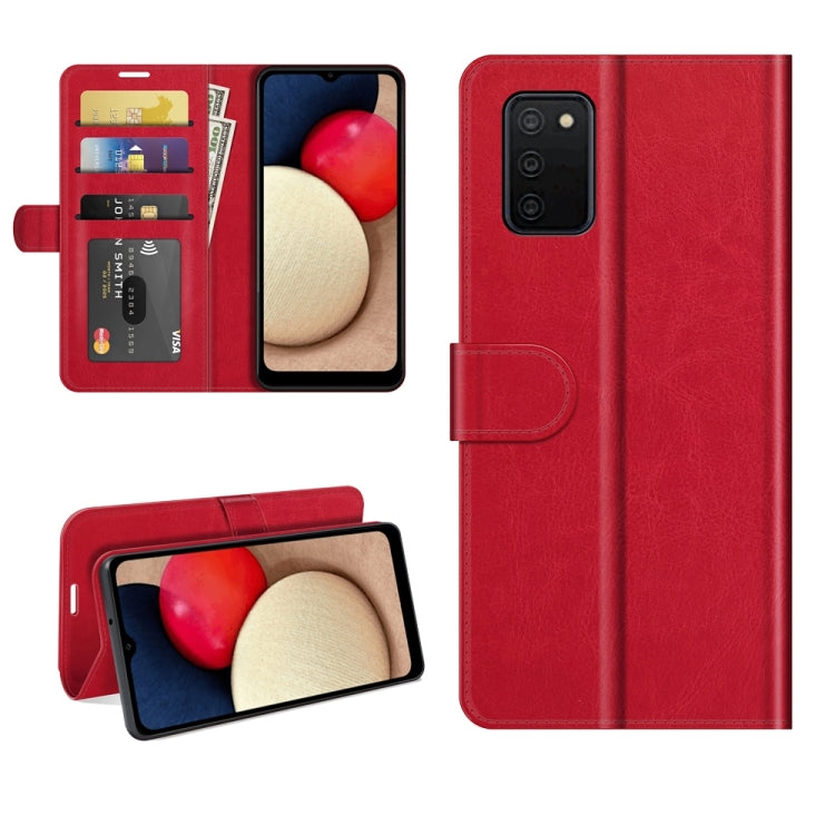 For Samsung Galaxy A03s 166mm R64 Texture Single Horizontal Flip Protective Case with Holder & Card Slots & Wallet& Photo Frame