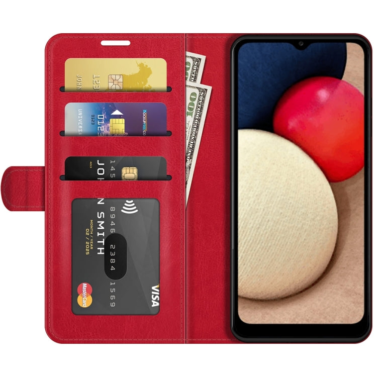 For Samsung Galaxy A03s 166mm R64 Texture Single Horizontal Flip Protective Case with Holder & Card Slots & Wallet& Photo Frame