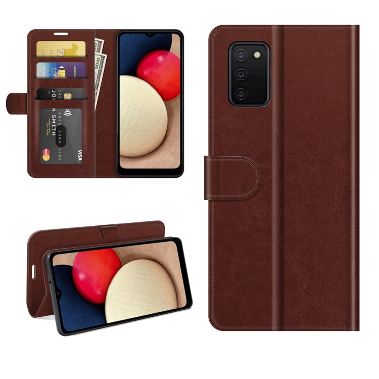 For Samsung Galaxy A03s 166mm R64 Texture Single Horizontal Flip Protective Case with Holder & Card Slots & Wallet& Photo Frame