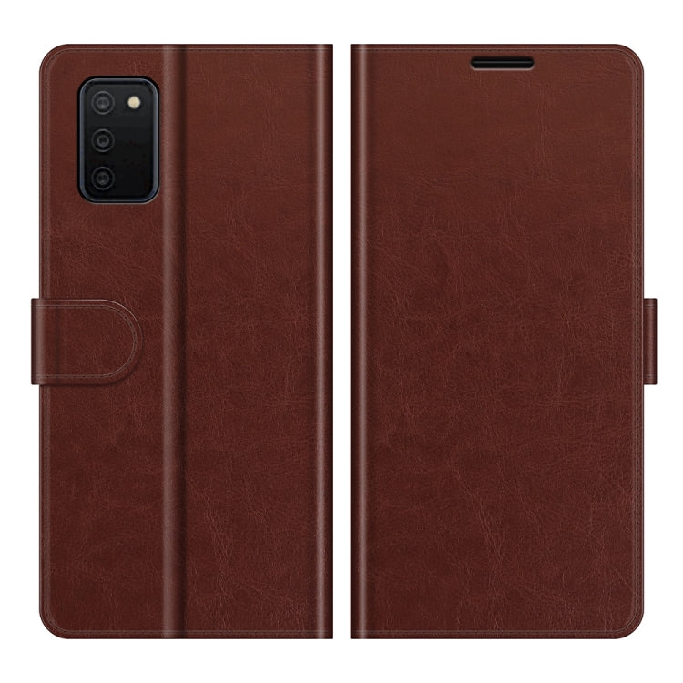 For Samsung Galaxy A03s 166mm R64 Texture Single Horizontal Flip Protective Case with Holder & Card Slots & Wallet& Photo Frame