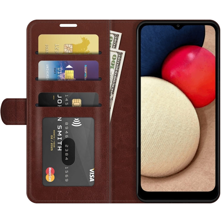 For Samsung Galaxy A03s 166mm R64 Texture Single Horizontal Flip Protective Case with Holder & Card Slots & Wallet& Photo Frame