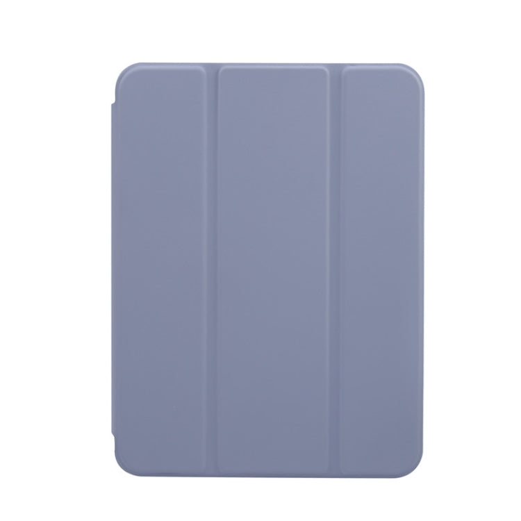 For iPad mini 6 3-folding Electric Pressed Skin Texture Horizontal Flip Shockproof Transparent TPU + PU Leather Tablet Case with Holder& Pen Slot & Sleep / Wake-up Function