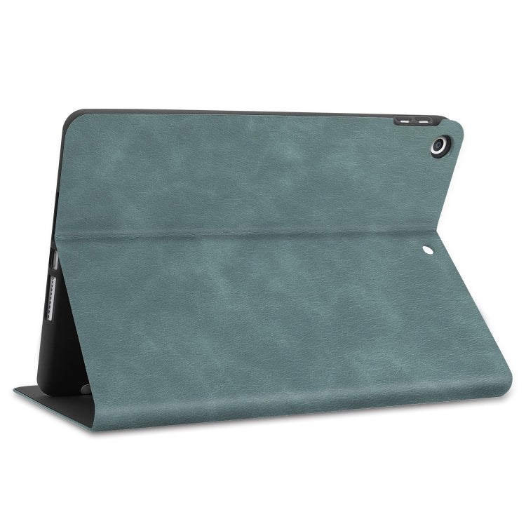 For iPad 10.2 2021 / 2020 / 2019 Cowhide Texture TPU Tablet Horizontal Flip Leather Case with Holder & Sleep / Wake-Up Function & Pen Slot