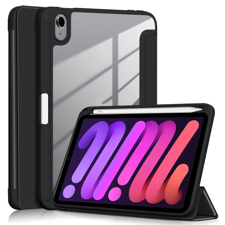 For iPad mini 6 Solid Color TPU + Acrylic Horizontal Flip Leather Tablet Case with Three-folding Holder & Sleep / Wake-up Function & Pen Slot