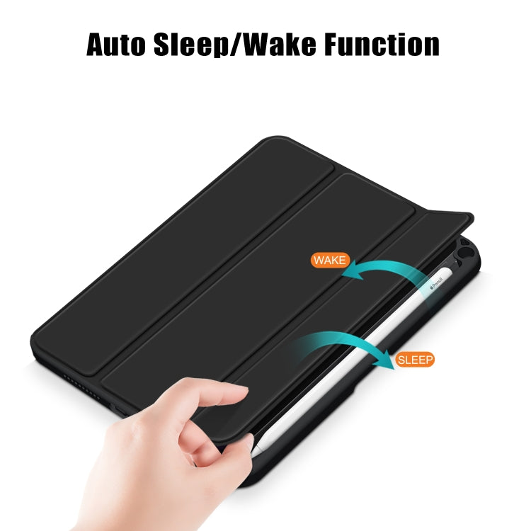 For iPad mini 6 Solid Color TPU + Acrylic Horizontal Flip Leather Tablet Case with Three-folding Holder & Sleep / Wake-up Function & Pen Slot