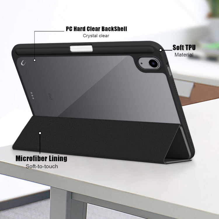 For iPad mini 6 Solid Color TPU + Acrylic Horizontal Flip Leather Tablet Case with Three-folding Holder & Sleep / Wake-up Function & Pen Slot