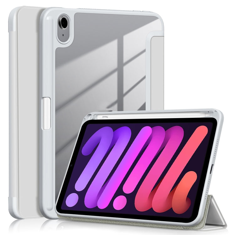 For iPad mini 6 Solid Color TPU + Acrylic Horizontal Flip Leather Tablet Case with Three-folding Holder & Sleep / Wake-up Function & Pen Slot