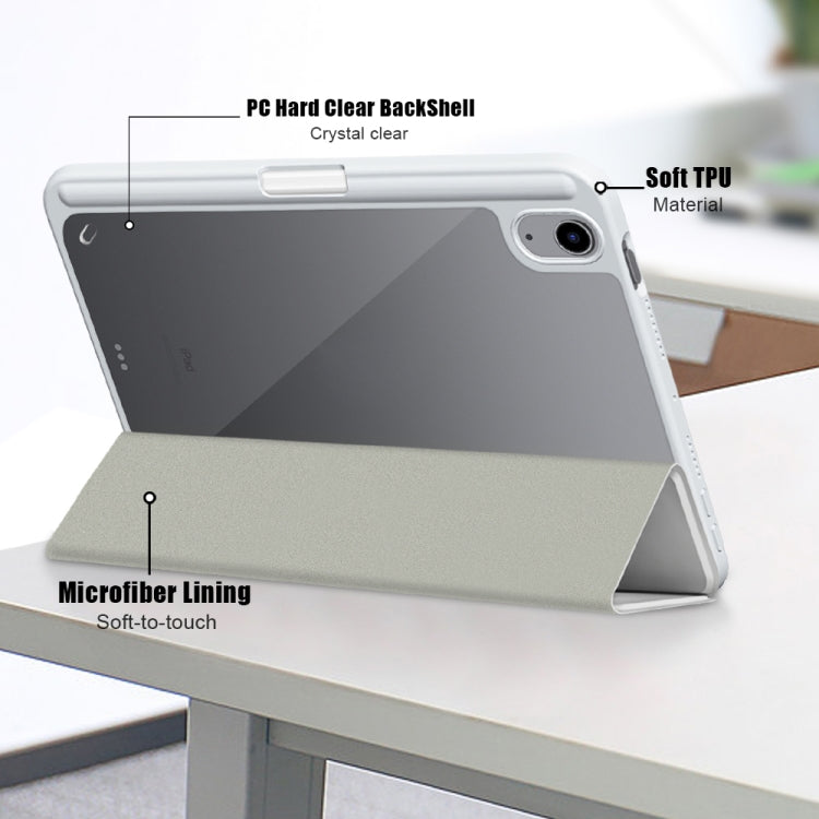 For iPad mini 6 Solid Color TPU + Acrylic Horizontal Flip Leather Tablet Case with Three-folding Holder & Sleep / Wake-up Function & Pen Slot