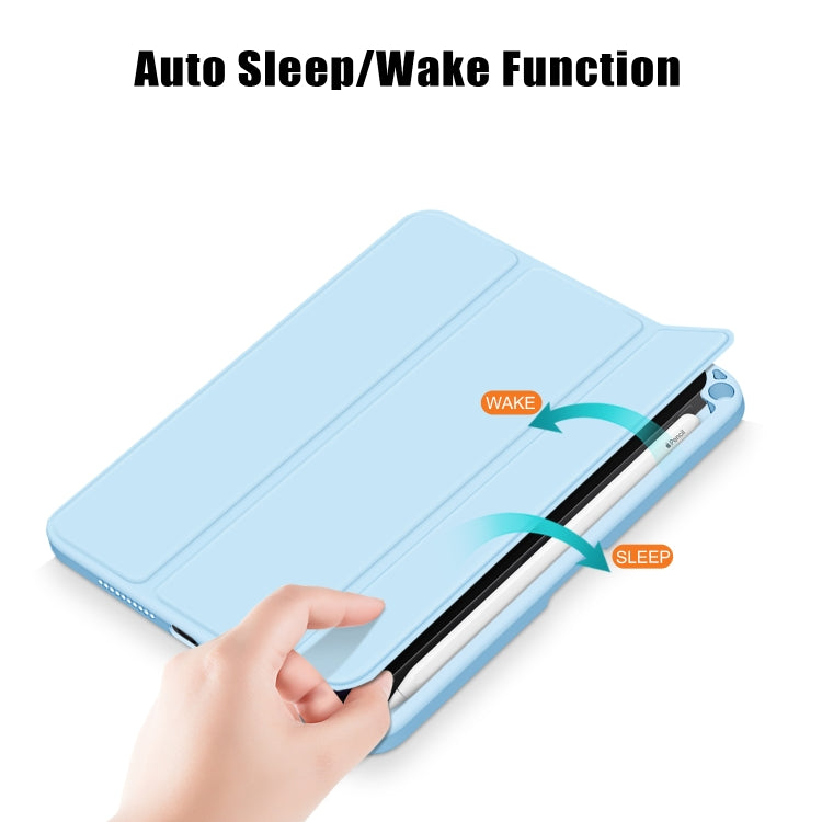 For iPad mini 6 Solid Color TPU + Acrylic Horizontal Flip Leather Tablet Case with Three-folding Holder & Sleep / Wake-up Function & Pen Slot