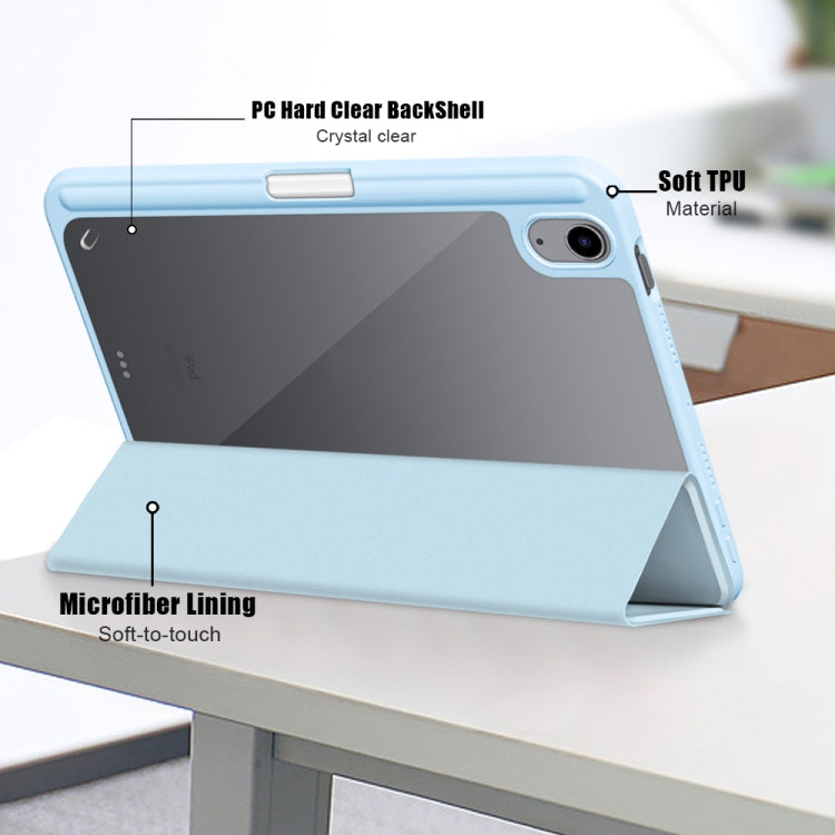 For iPad mini 6 Solid Color TPU + Acrylic Horizontal Flip Leather Tablet Case with Three-folding Holder & Sleep / Wake-up Function & Pen Slot