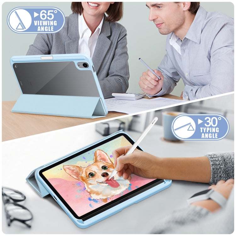 For iPad mini 6 Solid Color TPU + Acrylic Horizontal Flip Leather Tablet Case with Three-folding Holder & Sleep / Wake-up Function & Pen Slot