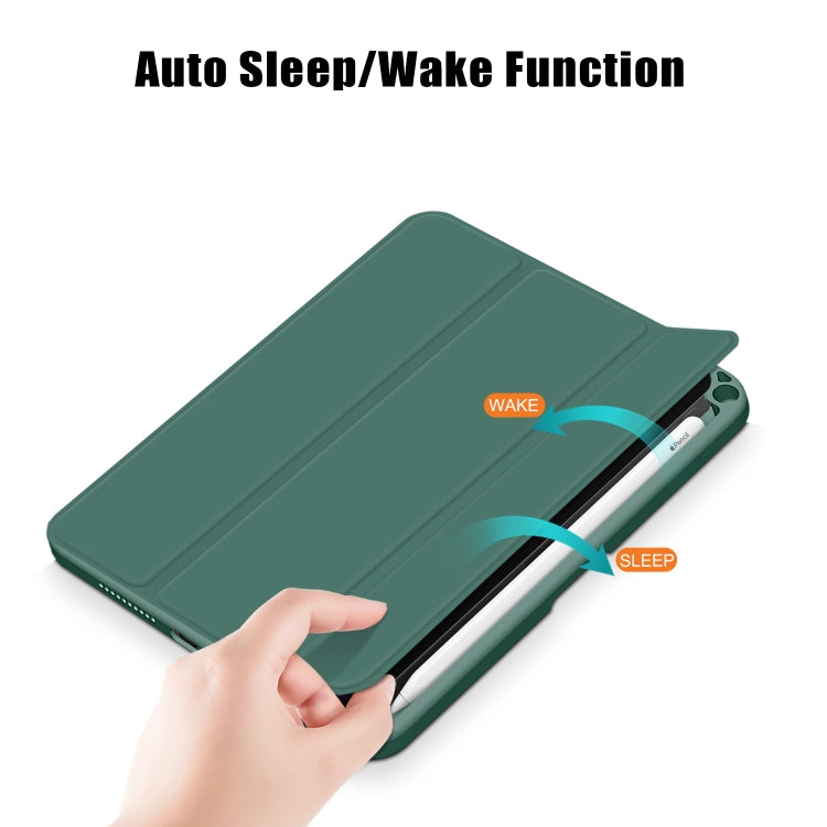 For iPad mini 6 Solid Color TPU + Acrylic Horizontal Flip Leather Tablet Case with Three-folding Holder & Sleep / Wake-up Function & Pen Slot