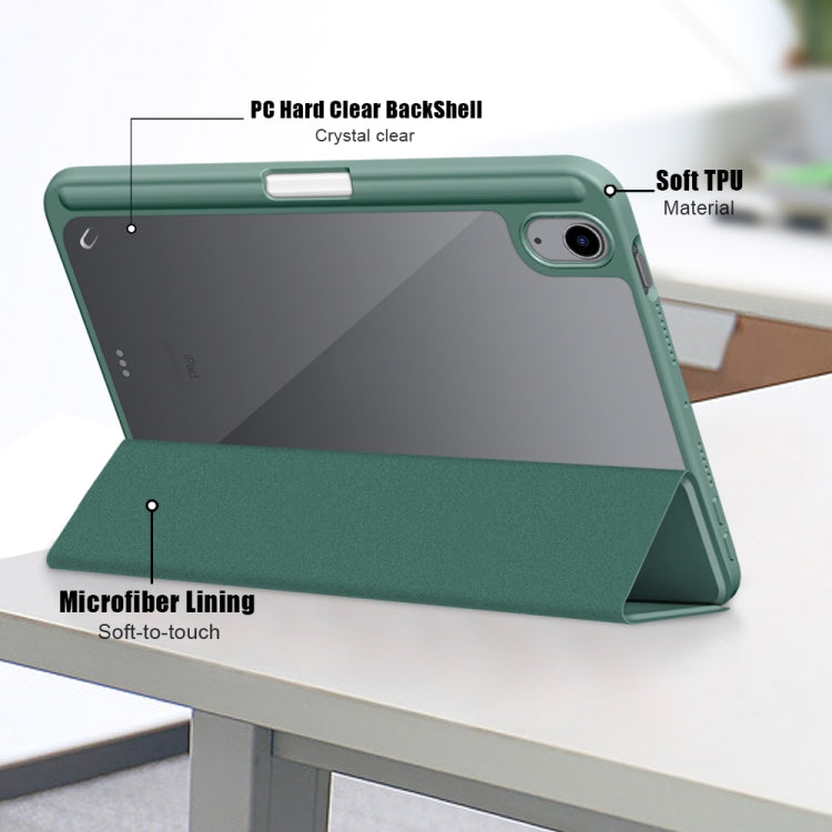 For iPad mini 6 Solid Color TPU + Acrylic Horizontal Flip Leather Tablet Case with Three-folding Holder & Sleep / Wake-up Function & Pen Slot