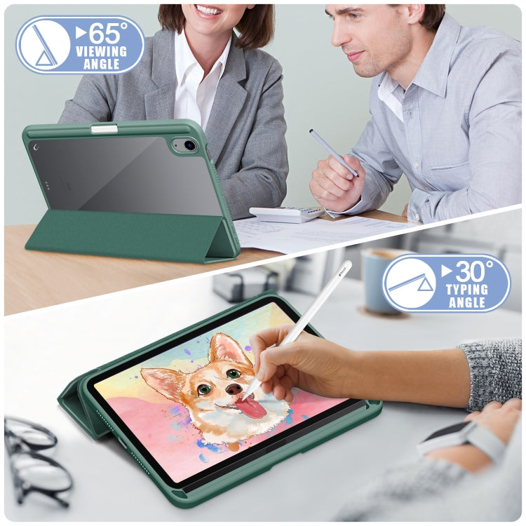 For iPad mini 6 Solid Color TPU + Acrylic Horizontal Flip Leather Tablet Case with Three-folding Holder & Sleep / Wake-up Function & Pen Slot