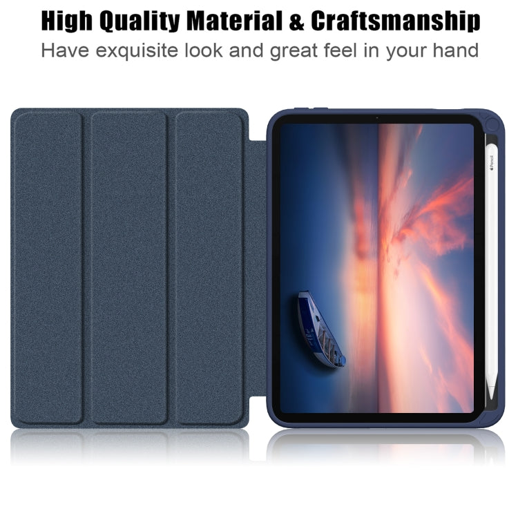 For iPad mini 6 Solid Color TPU + Acrylic Horizontal Flip Leather Tablet Case with Three-folding Holder & Sleep / Wake-up Function & Pen Slot