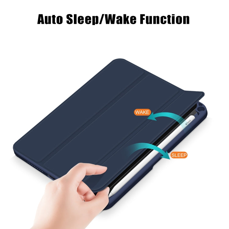 For iPad mini 6 Solid Color TPU + Acrylic Horizontal Flip Leather Tablet Case with Three-folding Holder & Sleep / Wake-up Function & Pen Slot