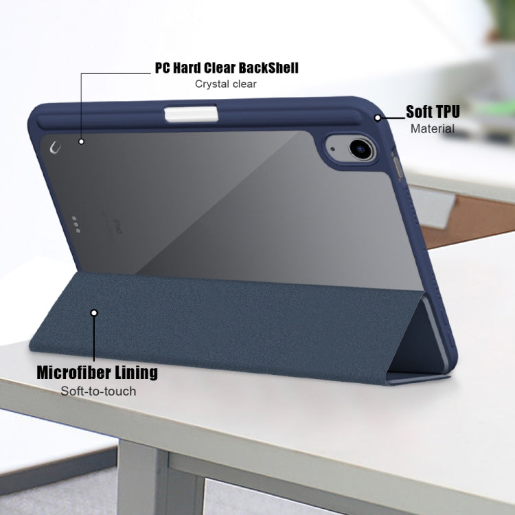 For iPad mini 6 Solid Color TPU + Acrylic Horizontal Flip Leather Tablet Case with Three-folding Holder & Sleep / Wake-up Function & Pen Slot