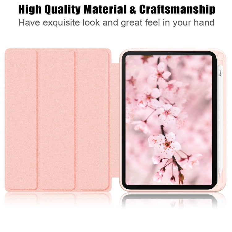 For iPad mini 6 Solid Color TPU + Acrylic Horizontal Flip Leather Tablet Case with Three-folding Holder & Sleep / Wake-up Function & Pen Slot