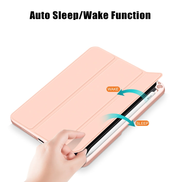 For iPad mini 6 Solid Color TPU + Acrylic Horizontal Flip Leather Tablet Case with Three-folding Holder & Sleep / Wake-up Function & Pen Slot