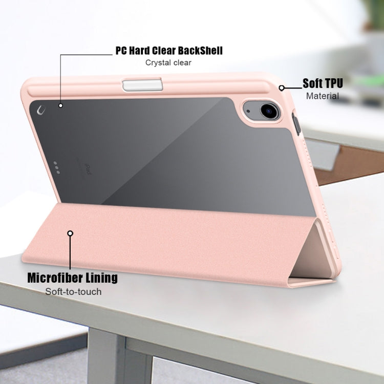 For iPad mini 6 Solid Color TPU + Acrylic Horizontal Flip Leather Tablet Case with Three-folding Holder & Sleep / Wake-up Function & Pen Slot