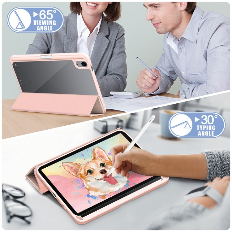 For iPad mini 6 Solid Color TPU + Acrylic Horizontal Flip Leather Tablet Case with Three-folding Holder & Sleep / Wake-up Function & Pen Slot