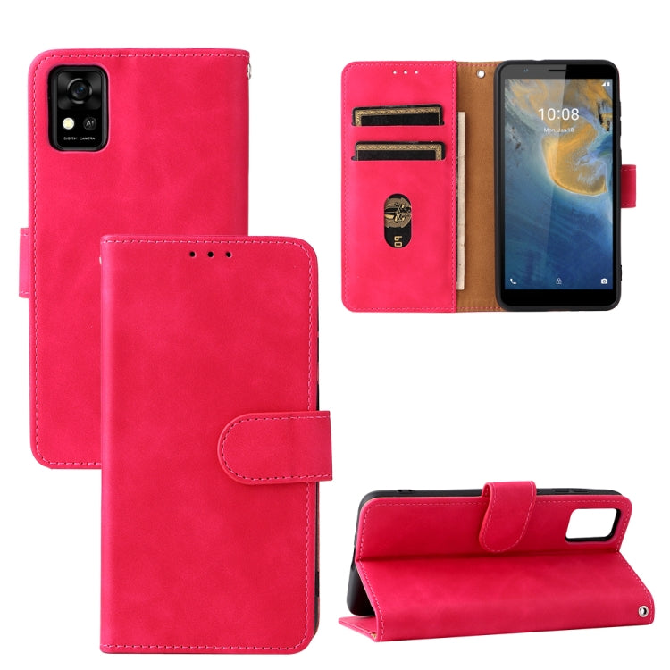 For ZTE Blade A31 Solid Color Skin Feel Magnetic Buckle Horizontal Flip Calf Texture PU Leather Case with Holder & Card Slots & Wallet