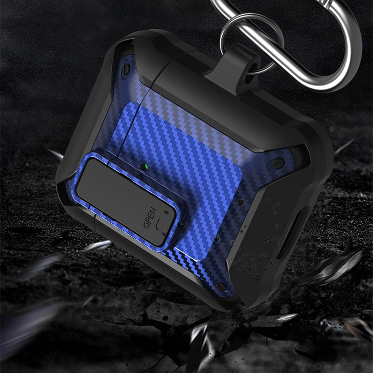 Wireless Earphones Shockproof Bumblebee Carbon Fiber Protective Case with Switch For AirPods 1/2