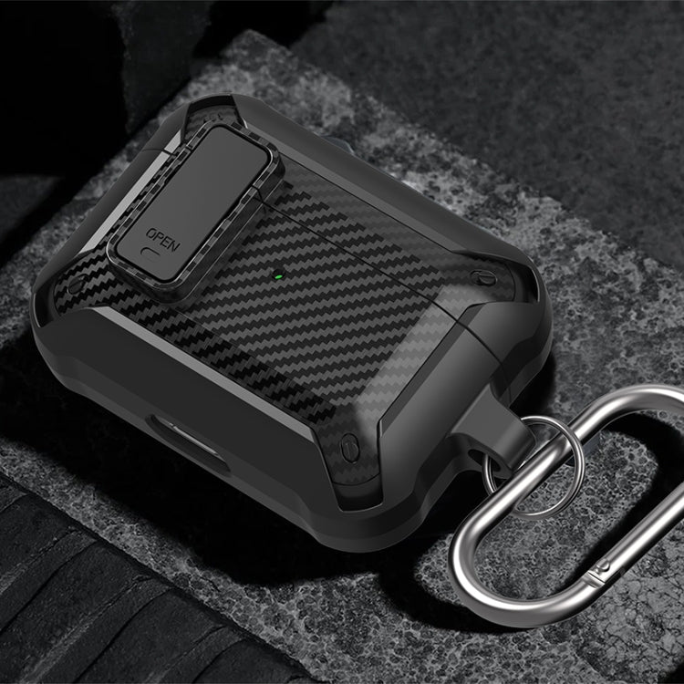 Wireless Earphones Shockproof Bumblebee Carbon Fiber Protective Case with Switch For AirPods Pro