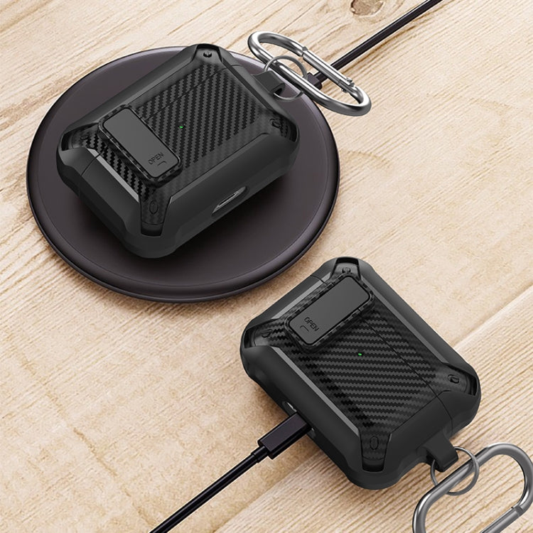 Wireless Earphones Shockproof Bumblebee Carbon Fiber Protective Case with Switch For AirPods Pro