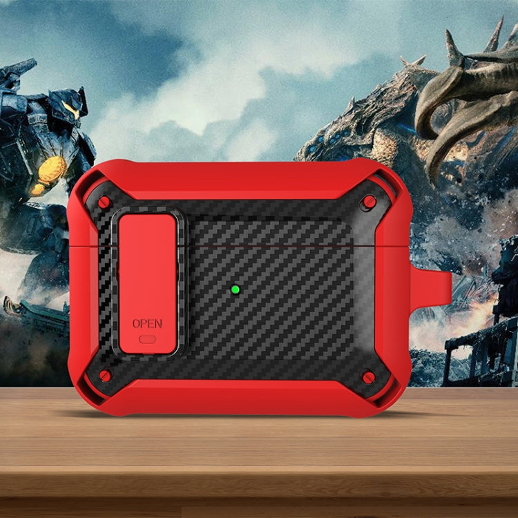 Wireless Earphones Shockproof Bumblebee Carbon Fiber Protective Case with Switch For AirPods Pro