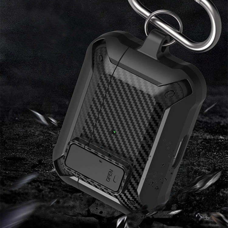 Wireless Earphones Shockproof Bumblebee Carbon Fiber Protective Case with Switch For AirPods Pro