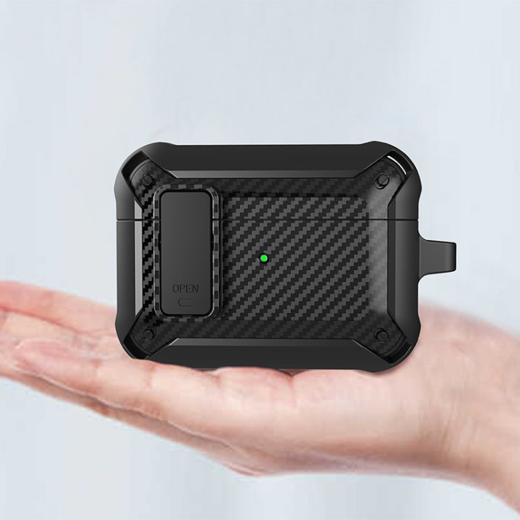 Wireless Earphones Shockproof Bumblebee Carbon Fiber Protective Case with Switch For AirPods Pro