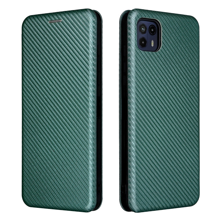 For Motorola Moto G50 5G Carbon Fiber Texture Horizontal Flip TPU + PC + PU Leather Case with Card Slot