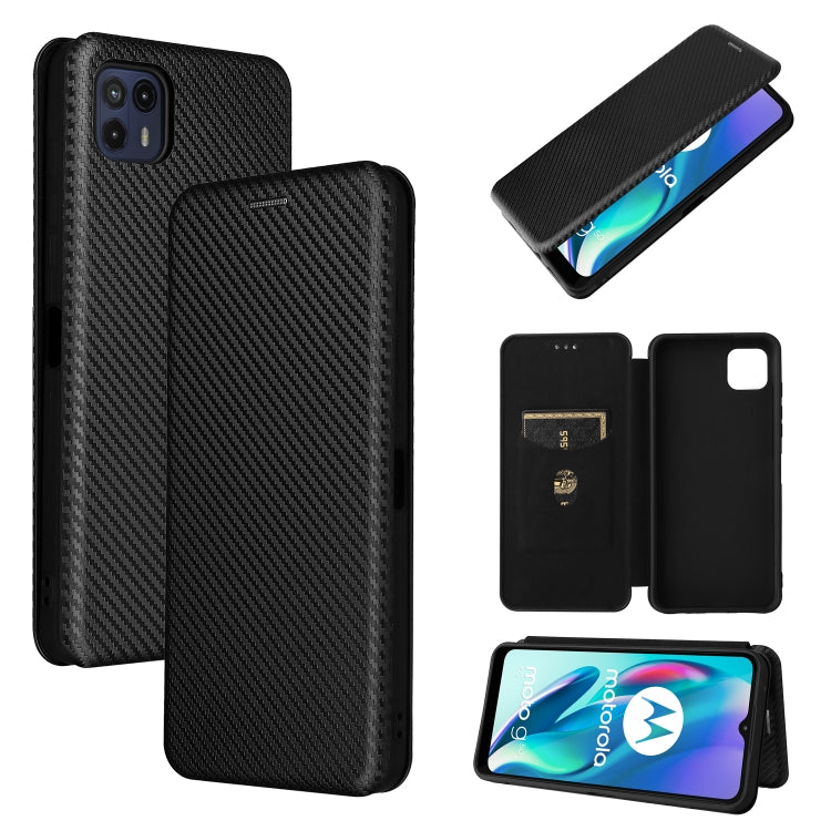 For Motorola Moto G50 5G Carbon Fiber Texture Horizontal Flip TPU + PC + PU Leather Case with Card Slot
