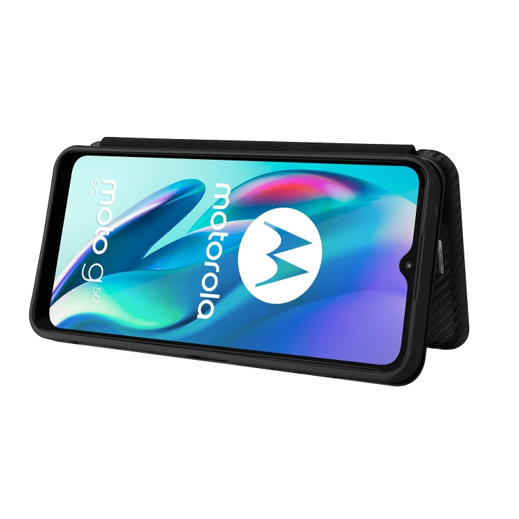 For Motorola Moto G50 5G Carbon Fiber Texture Horizontal Flip TPU + PC + PU Leather Case with Card Slot